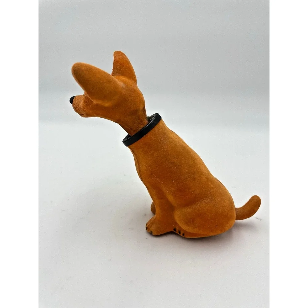 Vintage Flocked Felt  Bobble Head Nodder Chihuahua Dog Retro Dashboard Ready‎